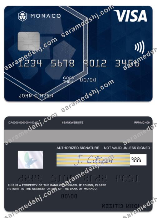 Monaco Bank of Monaco visa debit card